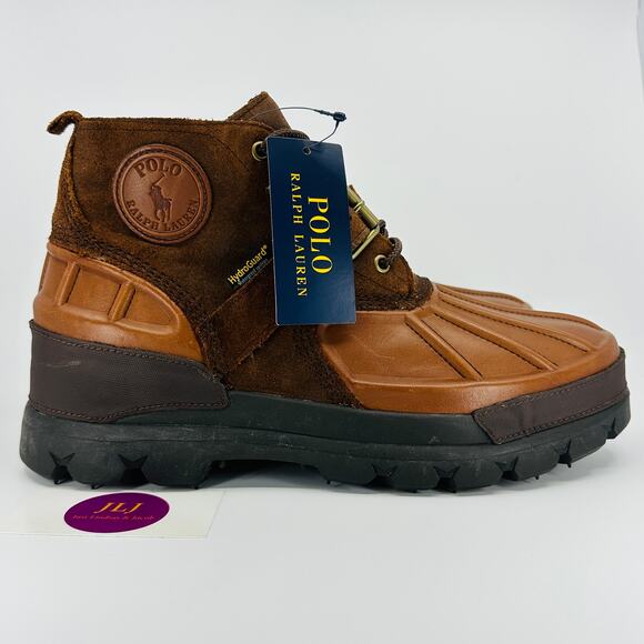 Polo Ralph Lauren Men's Oslo Low BT WP Waterproof Leather Suede Boots Size 12D - Picture 1 of 11